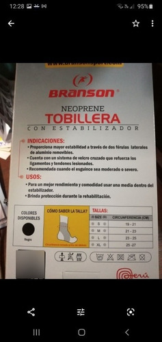 Tobillera De Neopreno Regulable Con Estabilizador 2 Ferulas
