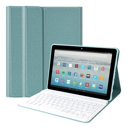 Funda Con Teclado Kbcase / Kindle Para Fire / Lake Blue