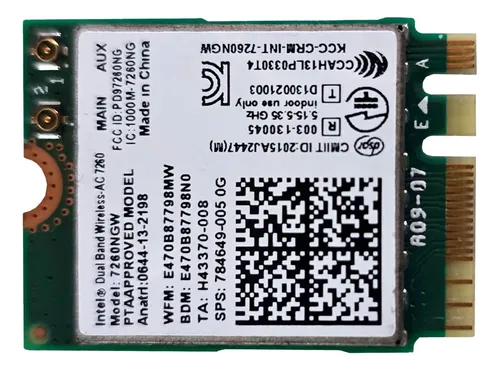 Placa Wifi Intel Wireless 7260 2.4 Ghz7260ngw