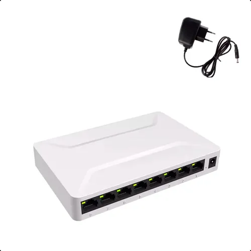 comprar Switch 8 Portas Rj45 Lan Gigabit Hub De Rede 1000mbps Bivolt