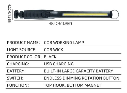 Linterna Led, Luz De Trabajo Magnética, Linterna Recargable