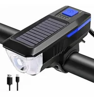 Comprar Luz De Bicicleta Solar Recargable + Timbre + Luz Trasera