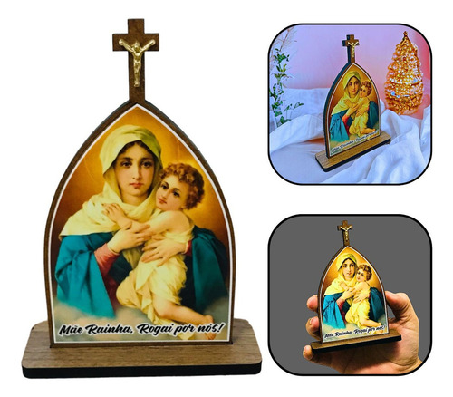 Capelinha Peregrina Mãe Rainha Madeira 14 Cm