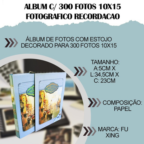 Album C/300 Fotos 10x15 Fotografo Recordação Acessorio