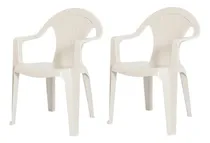 Comprar Pack 2 Sillas Terraza Ratan Glamour Con Brazos Beige