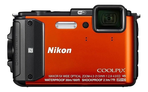  Nikon Coolpix AW130 compacta color  orange 