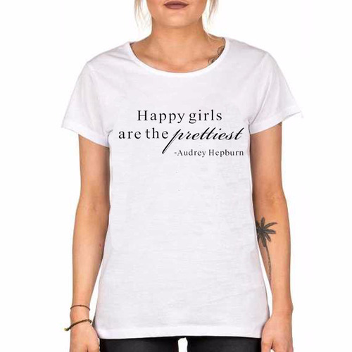 Remera De Mujer Audrey Hepburn Happy Girls Are The Prettiest