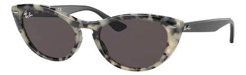 Anteojos de sol Ray-Ban Wayfarer Nina Mediano con marco de propionato color polished beige havana, lente grey espejada, varilla black de propionato - RB4314N