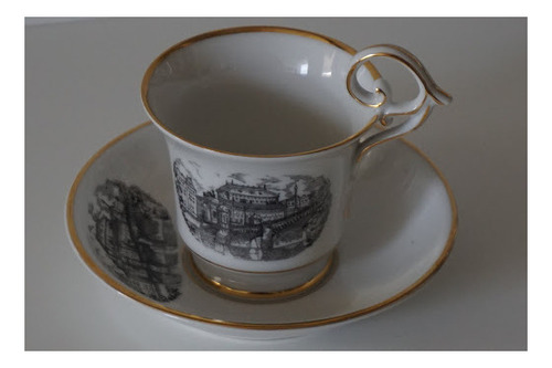 Taza De Te Porcelana Blanca Y Oro Pirken Hammer