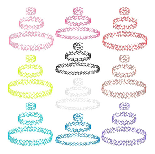 Bodyj4you 30 Piezas Gargantilla Collar Pulsera Anillo Conjun