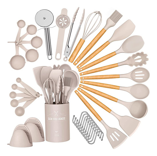 Umite Chef 36pcs Utensilios De Cocina De Silicona Con Soport