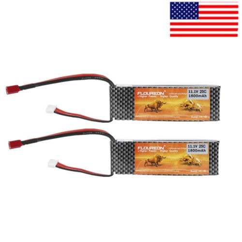 2 Pack 3s 11.1v 1800mah 25 C Decanos Lipo Rc Batería Para Co