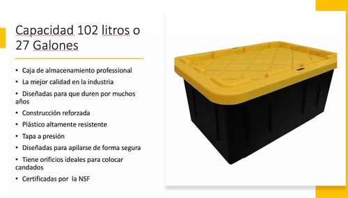 Caja Almacenamiento Greenmade 102 Lts Negra 1pz