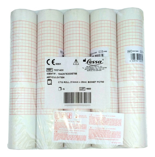 Papel Térmico Fc700 Bionet 214mm X 20m Lessa X2 Rollos