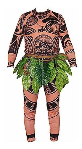 Disfraz Talla Xx Large(12-14) Para Niño De Moana Maui