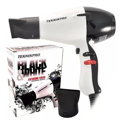 Secador Pelo Profesional Teknikpro Black White Extreme 5000