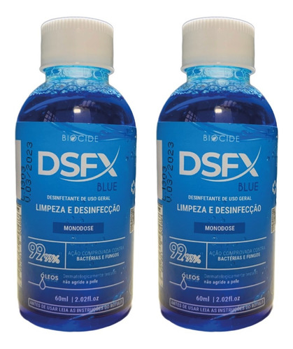 Imagem 1 de 5 de 2 Biocide Dsfx Blue Concentrado Limpador Desinfetante 60ml