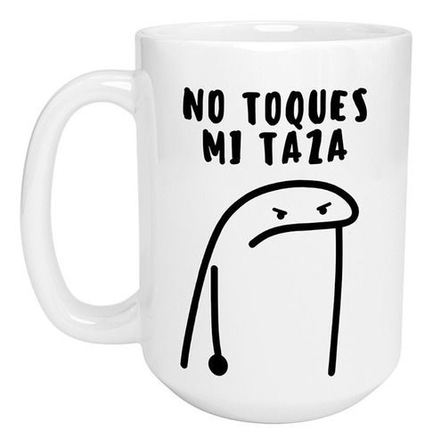 Taza Cerámica Gigante 425 Ml Flork No Toques Mi Taza Café Té