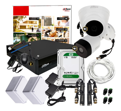 Cámaras De Seguridad Cctv Kit 4 Dahua 1080p + 2 Audio + D 1t
