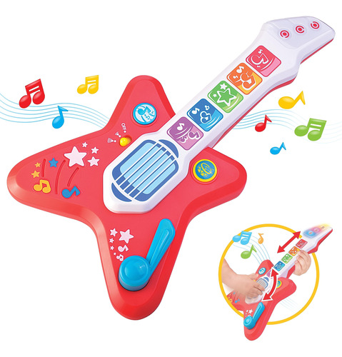 Hap-p-kid Guitarra Magica Tactil, Juguete Musical Iluminado