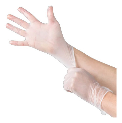 Imagen 4 de 4 de Guantes De Vinilo Caja 100 Unidades Tallas S M L Certificado