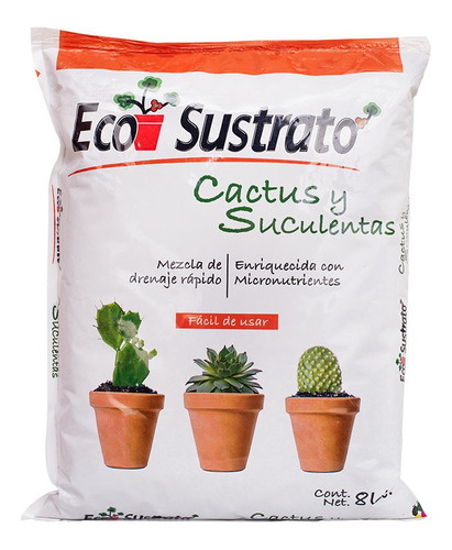 Tierra Sustrato Especial Para Suculentas Y Cactus Bolsa 8lts