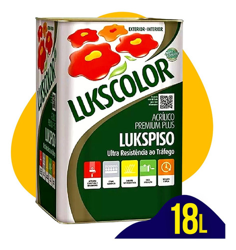 Tinta Piso 18l P/ Cimento Acrílica Resistente Lukscolor