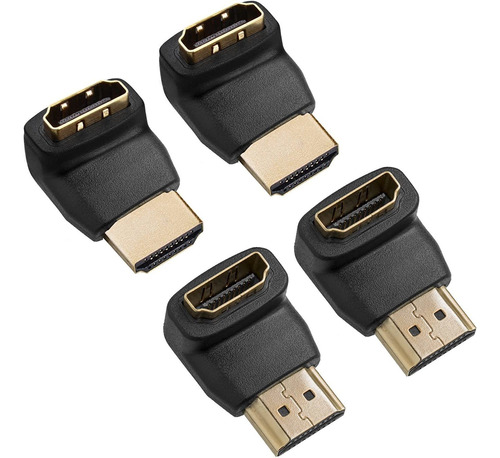 4 Adaptadores De Angulo Recto Para Hdmi 2.0b 4k 60hz Hdr 90