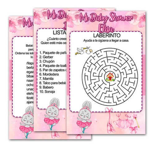 Juegos Baby Shower Bailarina Ballet Imprimibles Md8