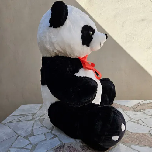Oso Panda Grande Peluche Moño Rojo Woody Toys 60cm