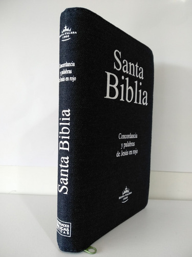 Imagen 3 de 10 de Biblia Letra Grande Rvr-1960 Con Índice Jeans Cierre Verde