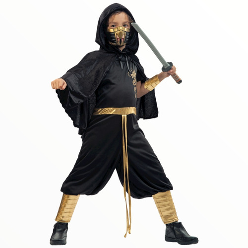 Disfraz De Ninja Dorado Para Niño Hallowen Fiestas