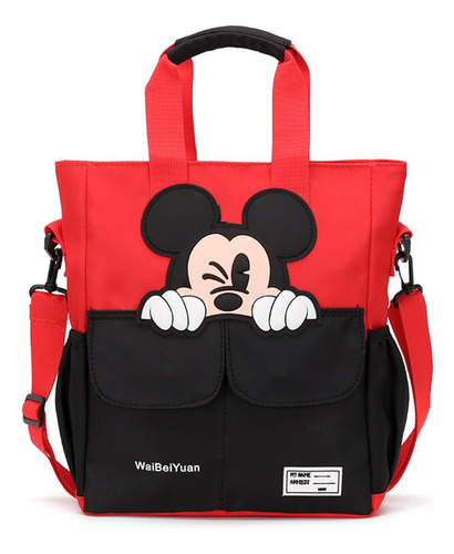 Bolso Moda Bandolera De Tela Oxford Mickey Mouse Para Dama