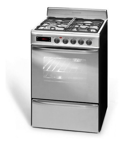 Imagen 3 de 3 de Cocina A Gas Longvie 21501x 56cm Inox Grill Eléctrico