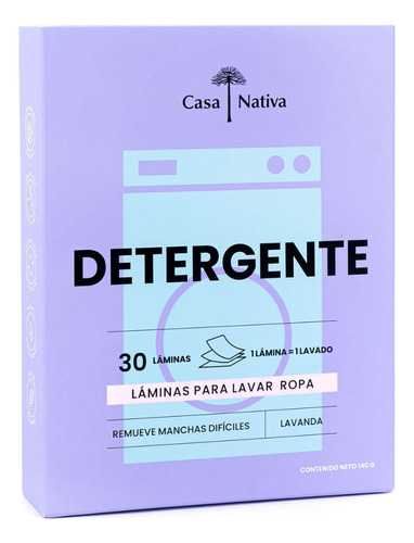 Detergente En Láminas Aroma Lavanda Casa Nativa Lavado Ropa