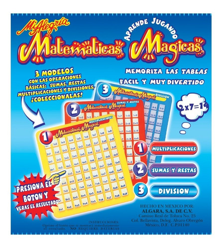 Imagen 3 de 3 de Tableta De Multiplicaciones Mágicas - Mi Alegría