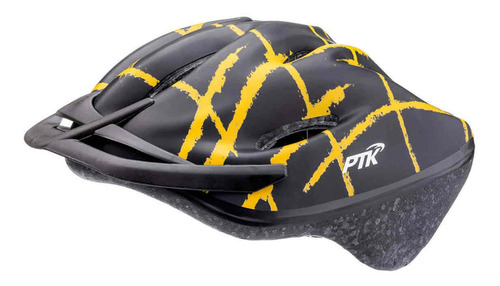 Capacete Ciclismo Podium Preto/amarelo Fosco Ptk C/regulagem