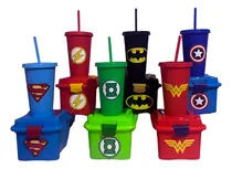 Comprar 5 Combo Fiesta Lonchera Dulcero Vaso Superheroes Dia De Niño