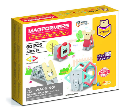 Magformers My First Animal Jumble - Juego De 60 Piezas, Colo