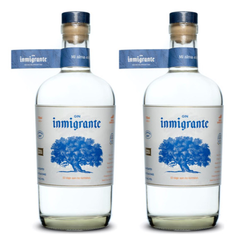 Gin Inmigrante London Dry 750 Ml X2 Fullescabio Oferta