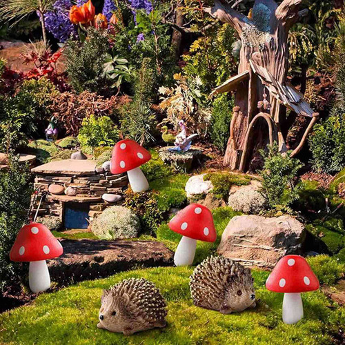 Mz Juego De 2 Accesorios For Hadas De Jardín, Erizos De