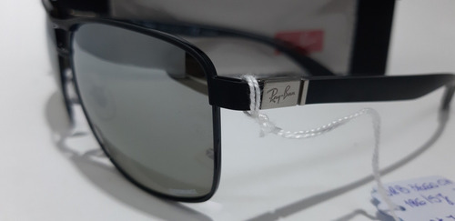 Gafas de sol polarizadas Ray-Ban Chromance Rb3660, montura en color negro, lente plateada espejada - RB3660ch
