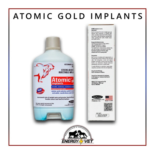 Imagem 5 de 6 de Atomic® Gold Implants 500ml Engorda Bovinos Ganho Peso