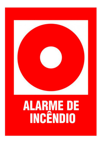 Placa Sinalizacao 20x20 Alarme Incendio - Kit C/5 Cartelas