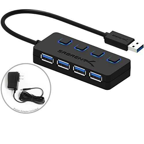 Sabrent 4 Port Usb 3.0 Hub With Individual Power Switches