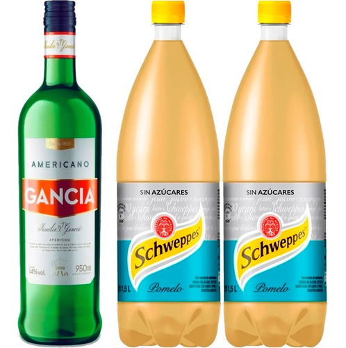 Gancia Americano Aperitivo + 2 Schweppes Sin Azucar Pomelo 