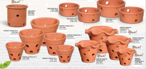 Imagem 5 de 7 de Vaso Cerâmica Furado Orquídea Redondo 23x12cm