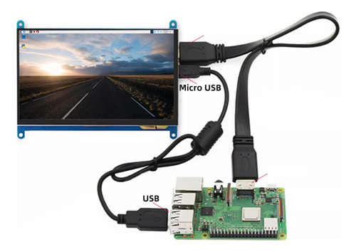 Para Pantalla De 7 Pulgadas Raspberry Pi5/4b Capacitiva Touc