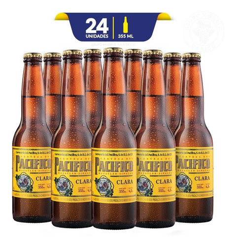 Cerveza Clara Pacifico 24 Botellas De 355ml C/u