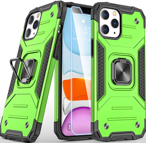 Funda Antishock Y Anillo Kickstand  Para iPhone 12 Y 12 Pro